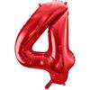 Zahlenballon 4 rot (86 cm)