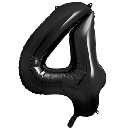 Zahlenballon 4 schwarz (86 cm)
