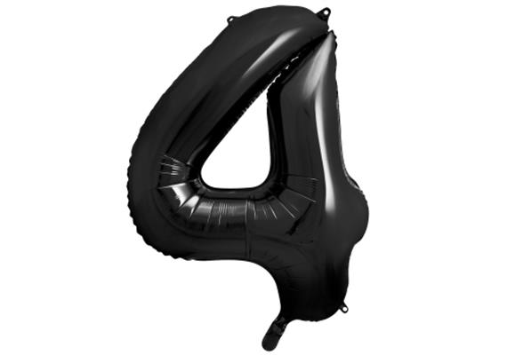 Zahlenballon 4 schwarz (86 cm)