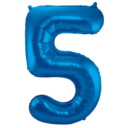 Zahlenballon 5 blau (86 cm)