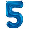 Zahlenballon 5 blau (86 cm)