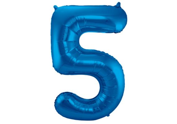 Zahlenballon 5 blau (86 cm)