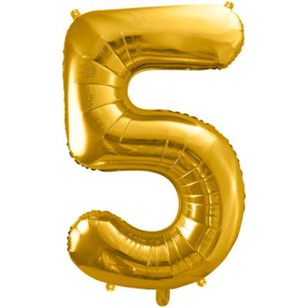 Zahlenballon 5 gold (86 cm)