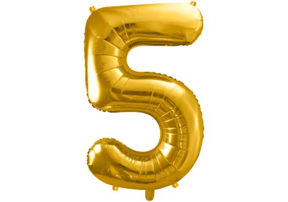 Zahlenballon 5 gold (86 cm)