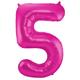 Zahlenballon 5 pink (86 cm)