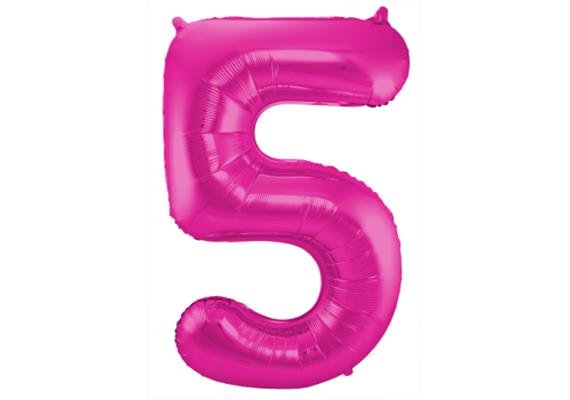 Zahlenballon 5 pink (86 cm)