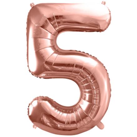 Zahlenballon 5 roségold (86 cm)