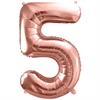 Zahlenballon 5 roségold (86 cm)