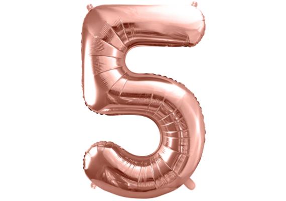 Zahlenballon 5 roségold (86 cm)