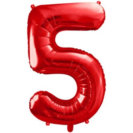 Zahlenballon 5 rot (86 cm)