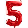 Zahlenballon 5 rot (86 cm)