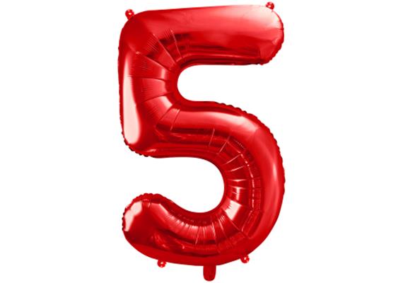 Zahlenballon 5 rot (86 cm)