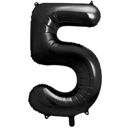 Zahlenballon 5 schwarz (86 cm)