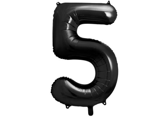 Zahlenballon 5 schwarz (86 cm)