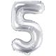 Zahlenballon 5 silber (86 cm)