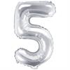 Zahlenballon 5 silber (86 cm)