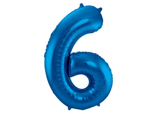 Zahlenballon 6 blau (86 cm)