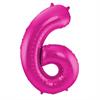 Zahlenballon 6 pink (86 cm)