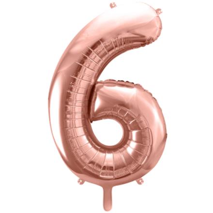 Zahlenballon 6 roségold (86 cm)