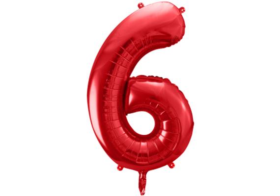 Zahlenballon 6 rot (86 cm)