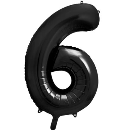 Zahlenballon 6 schwarz (86 cm)