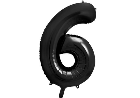Zahlenballon 6 schwarz (86 cm)