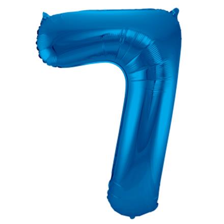 Zahlenballon 7 blau (86 cm)