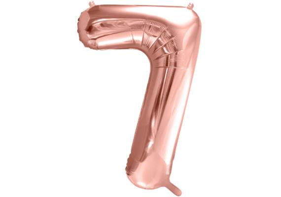Zahlenballon 7 roségold (86 cm)