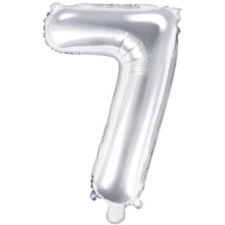 Zahlenballon 7 silber (86 cm)