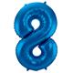 Zahlenballon 8 blau (86 cm)