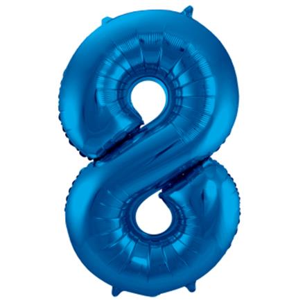 Zahlenballon 8 blau (86 cm)