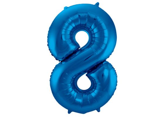 Zahlenballon 8 blau (86 cm)