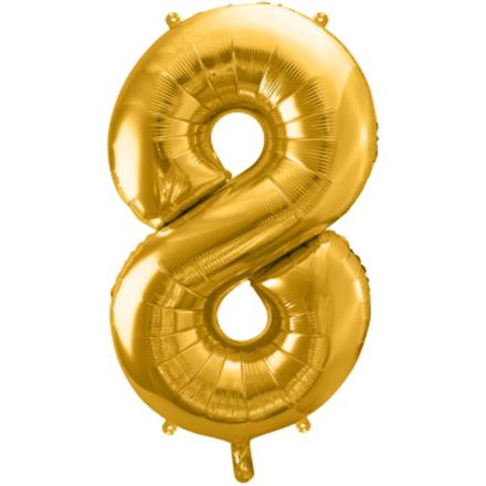 Zahlenballon 8 gold (86 cm)