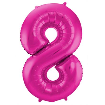 Zahlenballon 8 pink (86 cm)