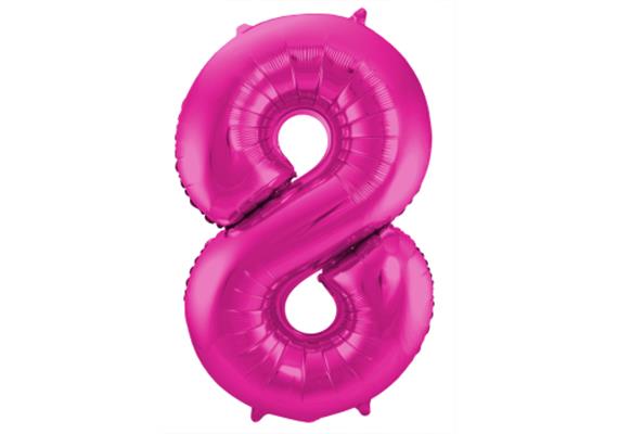 Zahlenballon 8 pink (86 cm)