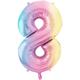 Zahlenballon 8 regenbogen (86 cm)