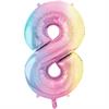 Zahlenballon 8 regenbogen (86 cm)