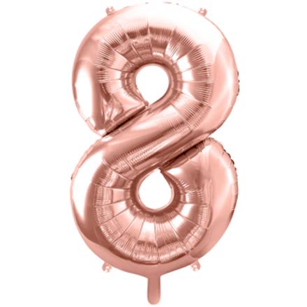 Zahlenballon 8 roségold (86 cm)