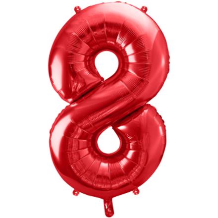 Zahlenballon 8 rot (86 cm)