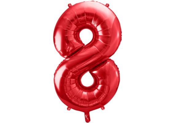 Zahlenballon 8 rot (86 cm)