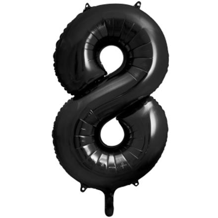 Zahlenballon 8 schwarz (86 cm)