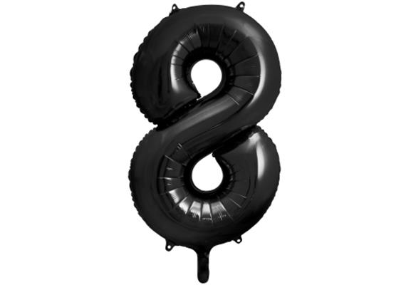 Zahlenballon 8 schwarz (86 cm)