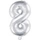 Zahlenballon 8 silber (86 cm)