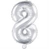 Zahlenballon 8 silber (86 cm)