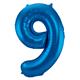 Zahlenballon 9 blau (86 cm)