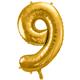 Zahlenballon 9 gold (86 cm)
