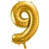 Zahlenballon 9 gold (86 cm)
