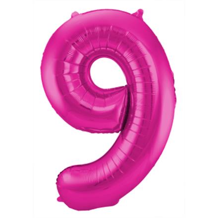 Zahlenballon 9 pink (86 cm)