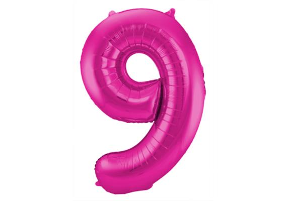 Zahlenballon 9 pink (86 cm)