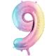 Zahlenballon 9 regenbogen (86 cm)